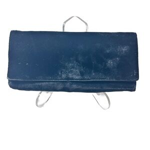 Vintage Pegi Paris Black Velvet Clutch Purse Silk Foldover Minimalist